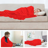 Alivio Faux Fur Mink Throw Luxury Super Soft Plain Bed Sofa Settee Throw Blanket- Large - Red