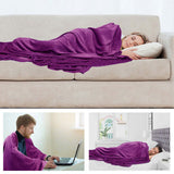 Alivio Large Faux Fur Mink Throw Luxury Super Soft Plain Bed Sofa Settee Throw Blanket - Aubergine