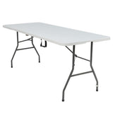 Alivio 6ft Folding Table 180 x 70 x 74cm, Heavy Duty Trestle Table for Camping Buffet Wedding Market Garden Party Car Boot Stall Picnic Indoor Outdoor (White)