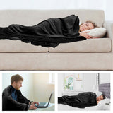 Alivio Large Faux Fur Mink Throw Luxury Super Soft Plain Bed Sofa Settee Throw Blanket - Black