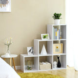 Alivio 6 Cube Wooden Display Rack with Fixed Shelves for Home Decor Storage (White)