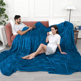 Alivio Faux Fur Mink Throw Luxury Super Soft Plain Bed Sofa Settee Throw Blanket - Small Ocean Blue