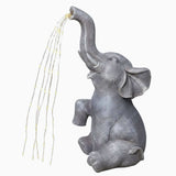 Alivio Solar Elephant Garden Statue with LED Lights, Outdoor Patio Yard Lawn & Porch Ornament Decor (Grey)