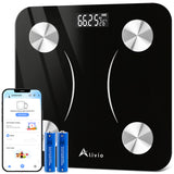 Alivio Smart Digital Body Weight Scale with Bluetooth App & LCD Display (Black)