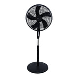 Alivio 45W Pedestal Cooling Fan, 5 Blade, Quiet, Adjustable & Oscillating Floor Fan (Black)