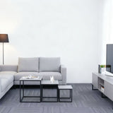 Alivio Space-Saving Nesting Coffee Table Set for Home & Office (3 Pc, Grey)