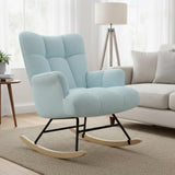 Alivio Comfortable Teddy Rocking Arm Chair with High Backrest (Blue)