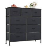 Alivio Steel Frame Freestanding 9 Drawer Storage Cabinet, Storage Organizer for Bedroom Living Room (Black)