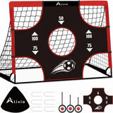 Alivio 3-in-1 Mini Football Goal Post Set for Kids - Foldable Soccer Net, Target Sheet & Practice Ball