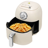 Alivio Cream Manual Air Fryer, 80–200°C Temperature Settings, 30-Minute Timer for Everyday Cooking