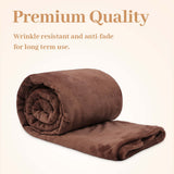 Alivio Large Faux Fur Mink Throw Luxury Super Soft Plain Bed Sofa Settee Throw Blanket - Chocolate