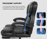 Executive Office Chair with Leatherette Padding, Ergonomic Design, Padded Armrests & Footrest