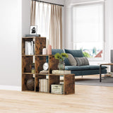 Alivio 6 Cube Wooden Display Rack with Fixed Shelves for Home Decor Storage (Brown)