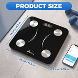 Alivio Smart Digital Body Weight Scale with Bluetooth App & LCD Display (Black)