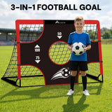 Alivio 3-in-1 Mini Football Goal Post Set for Kids - Foldable Soccer Net, Target Sheet & Practice Ball