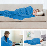 Alivio Faux Fur Mink Throw Luxury Super Soft Plain Bed Sofa Settee Throw Blanket - Large - Ocean Blue