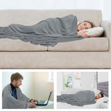 Alivio Small Faux Fur Mink Throw Luxury Super Soft Plain Bed Sofa Settee Throw Blanket - Silver