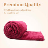 Alivio Faux Fur Mink Throw Luxury Super Soft Plain Bed Sofa Settee Throw Blanket - Medium Plum