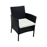 Alivio 4 Piece Rattan Sofa Set Patio Furniture with Coffee Table Weather Resistant UV Protected Cushions for Indoor Outdoor Use (Black)