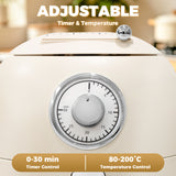 Alivio Cream Manual Air Fryer, 80–200°C Temperature Settings, 30-Minute Timer for Everyday Cooking