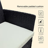 Alivio 4 Piece Rattan Sofa Set Patio Furniture with Coffee Table Weather Resistant UV Protected Cushions for Indoor Outdoor Use (Black)