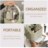 Alivio Portable Multi-Function Makeup Case, Cosmetic Organizer with 2 Drawers - Mint Green