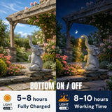 Alivio Solar Elephant Garden Statue with LED Lights, Outdoor Patio Yard Lawn & Porch Ornament Decor (Grey)