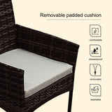 Alivio 4 Piece Rattan Sofa Set Patio Furniture with Coffee Table Weather Resistant UV Protected Cushions for Indoor Outdoor Use (Brown)