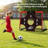 Alivio 3-in-1 Mini Football Goal Post Set for Kids - Foldable Soccer Net, Target Sheet & Practice Ball