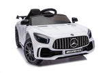 Alivio 12V Mercedes GTR Ride-On Car with Remote Control & LED Lights (White)