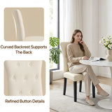 Alivio Set of 2 PU Leather Dining Chairs with Solid Rubberwood Legs, White