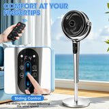 Alivio Silent DC Pedestal Circulator Fan with Remote Control, Adjustable Height, 8 Speeds, 360° Rotation & 12H Timer