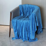 Alivio Faux Fur Mink Throw Luxury Super Soft Plain Bed Sofa Settee Throw Blanket - Large - Ocean Blue