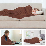 Alivio Large Faux Fur Mink Throw Luxury Super Soft Plain Bed Sofa Settee Throw Blanket - Chocolate