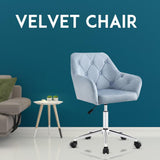 Velvet Executive Ergonomic Swivel Chair with Armrests and Back Support