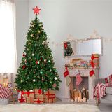 Alivio 7ft Artificial Christmas Tree with LED Light Options with Stand