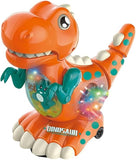 Alivio Crawling Walking Dinosaur Baby Toy with Musical Lights for 1 to 2 Years kids (Orange)