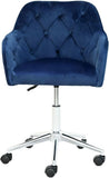 Alivio Velvet Accent Tufted Adjustable Office Chair with Chrome Base (Blue)