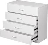 Alivio 4 Drawers Bedside Storage Cabinet for Bedroom, Living Room, Dressing Room (White)