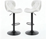 Alivio Adjustable Swivel Bar Stool with Backrest & Footrest (Set of 2, White)