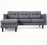 Alivio Modern L-Shaped Sectional Sofa with Movable Chaise (Grey)