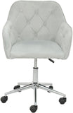 Alivio Velvet Accent Tufted Adjustable Office Chair with Chrome Base (Grey)