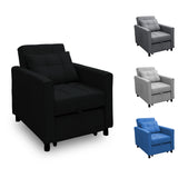 Alivio 3-in-1 Convertible Sofa Bed with Adjustable Backrest Pull-Out Sleeper (Black)