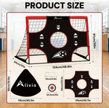Alivio 3-in-1 Mini Football Goal Post Set for Kids - Foldable Soccer Net, Target Sheet & Practice Ball