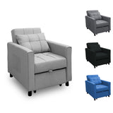 Alivio 3-in-1 Convertible Sofa Bed with Adjustable Backrest Pull-Out Sleeper (Light Grey)