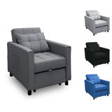 Alivio 3-in-1 Convertible Sofa Bed with Adjustable Backrest Pull-Out Sleeper (Dark Grey)