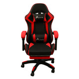 360 Degree Swivel Gaming Chair with Footrest Lumbar Support Back Support - Red