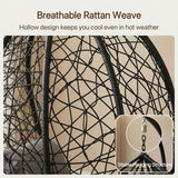 Alivio Rattan Big Basket Hanging Egg Chair with Cushions (Grey)