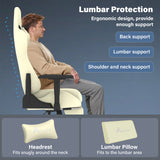 Alivio Velvet Gaming Chair, Adjustable Arms, Recline & High Back (Beige)