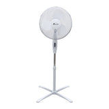 Alivio 45W Pedestal Fan, Quiet 3 Blade Oscillating Floor Fan with 3 Speeds & Adjustable Height (White)